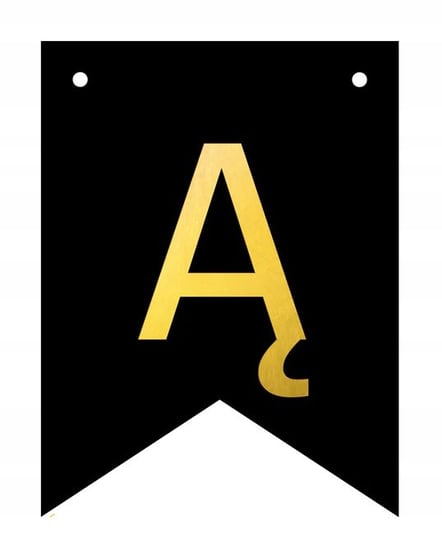 Baner czarno-złoty DIY czarny ze złotą literą flagi 12 x 16 cm litera Ą Inna marka