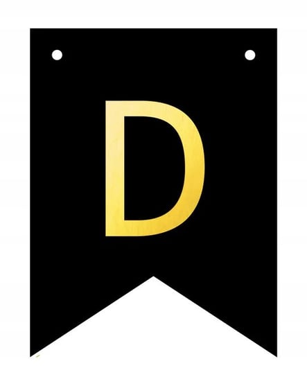 Baner czarno-złoty DIY czarny ze złotą literą flagi 12 x 16 cm litera D Inna marka
