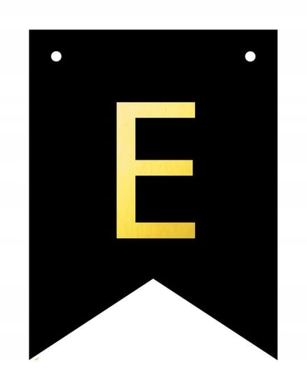 Baner czarno-złoty DIY czarny ze złotą literą flagi 12 x 16 cm litera E Inna marka