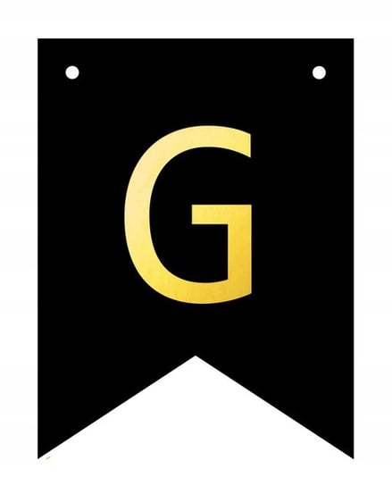 Baner czarno-złoty DIY czarny ze złotą literą flagi 12 x 16 cm litera G Inna marka