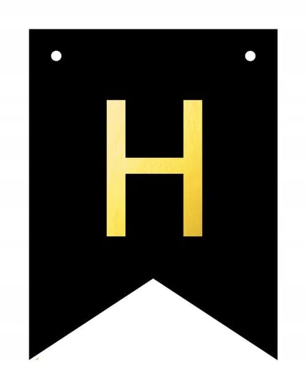Baner czarno-złoty DIY czarny ze złotą literą flagi 12 x 16 cm litera H Inna marka