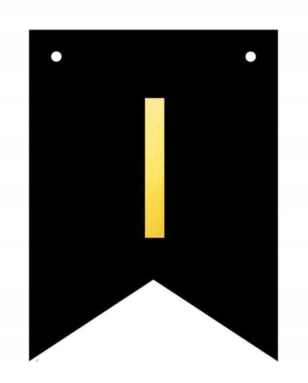 Baner czarno-złoty DIY czarny ze złotą literą flagi 12 x 16 cm litera I Inna marka