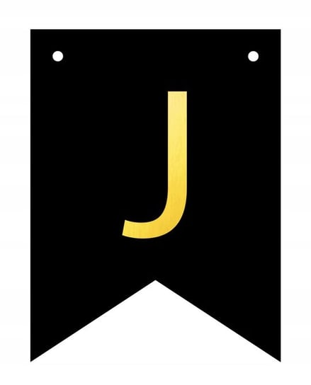 Baner czarno-złoty DIY czarny ze złotą literą flagi 12 x 16 cm litera J Inna marka