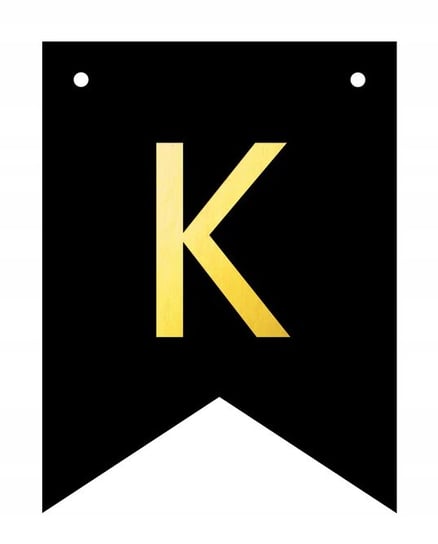 Baner czarno-złoty DIY czarny ze złotą literą flagi 12 x 16 cm litera K Inna marka