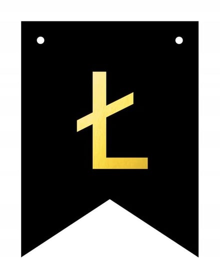 Baner czarno-złoty DIY czarny ze złotą literą flagi 12 x 16 cm litera Ł Inna marka