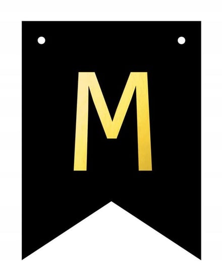 Baner czarno-złoty DIY czarny ze złotą literą flagi 12 x 16 cm litera M Inna marka