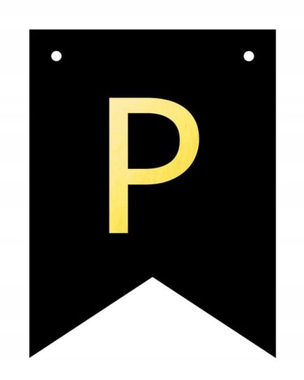 Baner czarno-złoty DIY czarny ze złotą literą flagi 12 x 16 cm litera P Inna marka