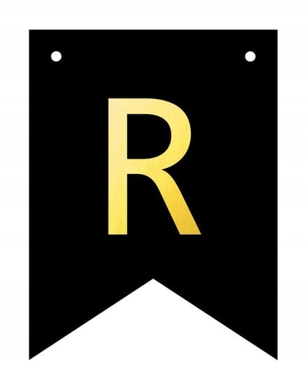 Baner czarno-złoty DIY czarny ze złotą literą flagi 12 x 16 cm litera R Inna marka
