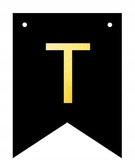 Baner czarno-złoty DIY czarny ze złotą literą flagi 12 x 16 cm litera T Inna marka