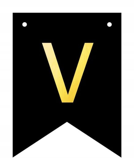 Baner czarno-złoty DIY czarny ze złotą literą flagi 12 x 16 cm litera V Inna marka