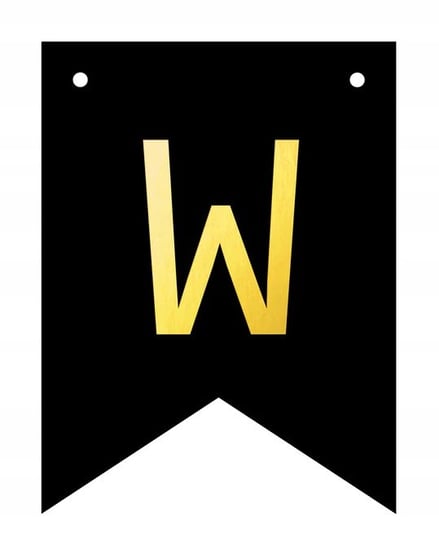 Baner czarno-złoty DIY czarny ze złotą literą flagi 12 x 16 cm litera W Inna marka