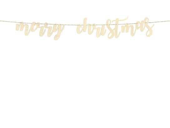 Baner drewniany, Merry Christmas, 87x17 cm PartyDeco