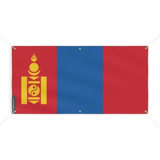 Baner Flaga Mongolii 6 oczek 120x240cm, poliester Inny producent (majster PL)