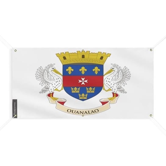 Baner Flaga Saint-Barthélemy 6 oczek 40x80cm, poliester Inny producent (majster PL)