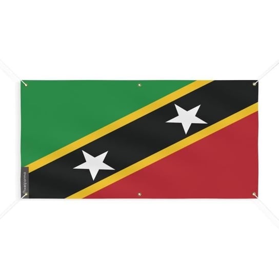 Baner Flaga Saint Kitts i Nevis 6 oczek 50x100cm, poliester Inny producent (majster PL)