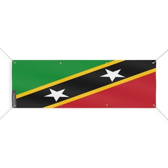 Baner Flaga Saint Kitts i Nevis 8 oczek 180x540 cm Inny producent (majster PL)