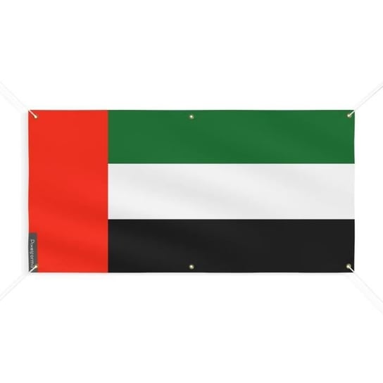 Baner Flaga Zjednoczonych Emiratów Arabskich 6 oczek 190x380cm, poliester Inny producent (majster PL)