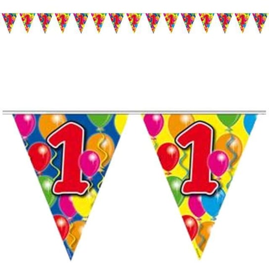 Baner flagi, 1. Urodziny - Balony, czerwono-żółty, 1000 cm Folat
