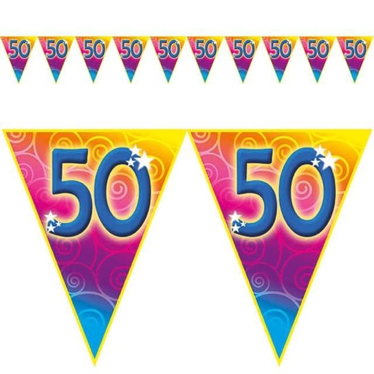 Baner flagi, 50. Urodziny Rainbow Swirl, 5 m Funny Fashion