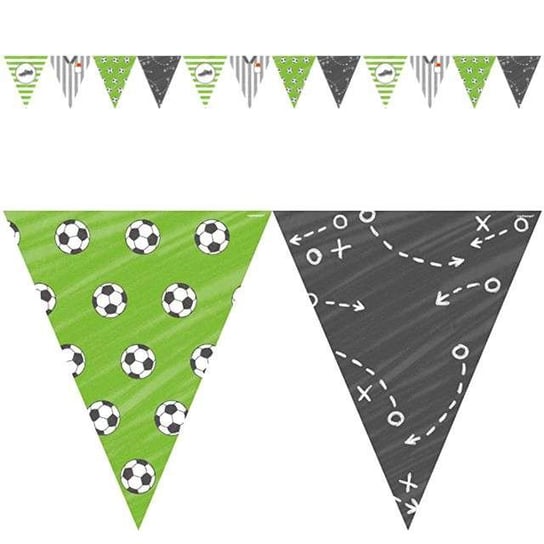 Baner flagi, Piłkarskie Party, zielono-szary, 400 cm Amscan