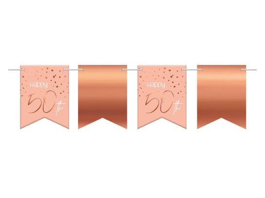 Baner Happy 50th różowe złoto - 600 cm - 1 szt. Folat