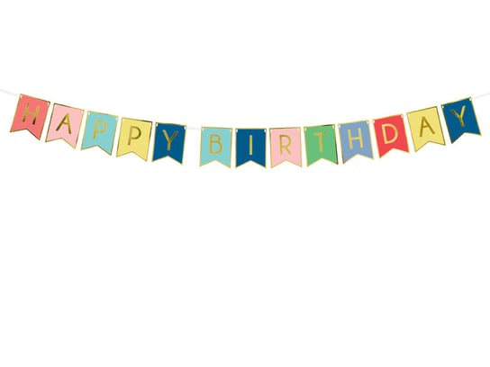 Baner Happy Birthday, mix, 15 x 175 cm PartyDeco