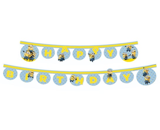 Baner, Lovely Minions - Happy Birthday, błękitno-żółty, 200 cm Procos
