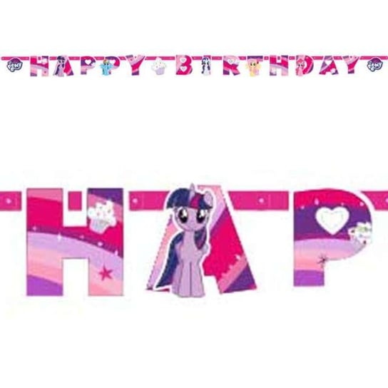 Baner, My Little Pony Happy Birthday, różowo-fioletowy, 200 cm Amscan