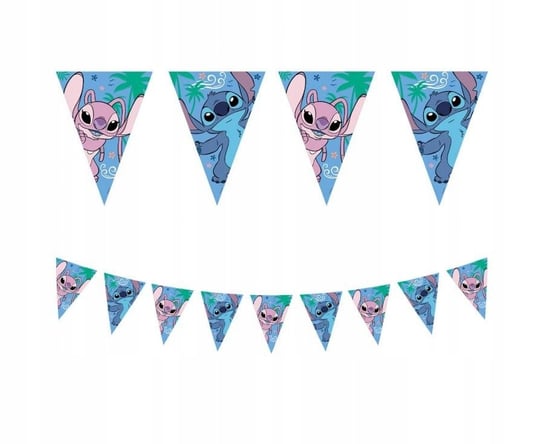 Baner papierowy flagi, Stitch & Angel Disney, 120 x 180 cm, (FSC), 1 szt. PartyDeco