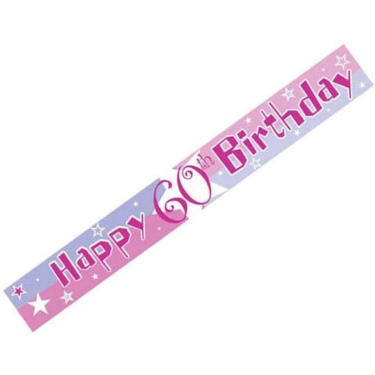 Baner taśma, Urodziny 60, różowo-błękitny, 365 cm Amscan