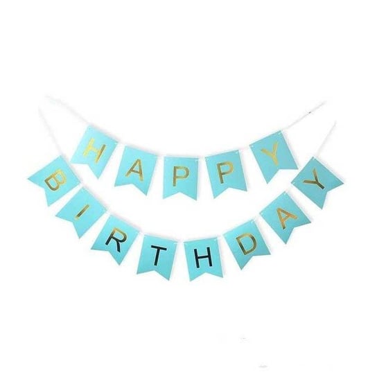 Baner urodzinowy happy birthday niebieski 63451 Polparty