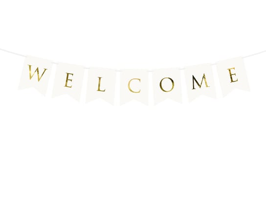 Baner, Welcome, biały, 15 x 95 cm PartyDeco