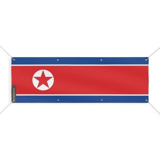 Baner z flagą Korei Północnej 8 oczek 140x420 cm Inny producent (majster PL)