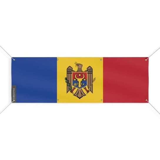 Baner z flagą Mołdawii 8 oczek 130x390 cm Inny producent (majster PL)