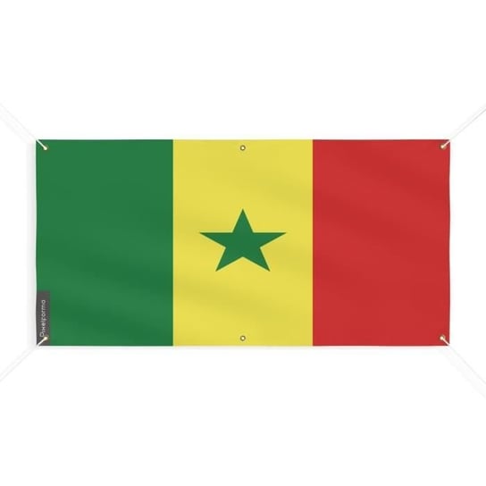 Baner z flagą Senegalu, 6 oczek, 50x100 cm, wykonany z poliestru Inny producent (majster PL)