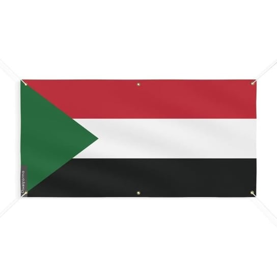 Baner z flagą Sudanu, 6 oczek, 170 x 340 cm, wykonany z poliestru Inny producent (majster PL)