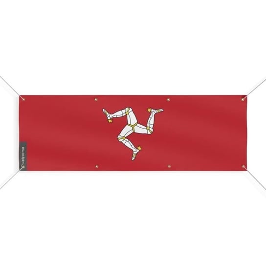 Baner z flagą Wyspy Man, 8 oczek, 100x300 cm Inny producent (majster PL)