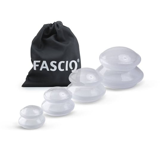 Bańki chińskie Silikonowe FASCIQ® - zestaw 4 baniek silikonowych (10 cm - 7, 5 cm - 6 cm - 4,5 cm) Fasciq