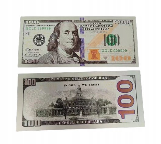 Banknot KOLEKCJONERSKI - 100$ dolarów PCV Inny producent