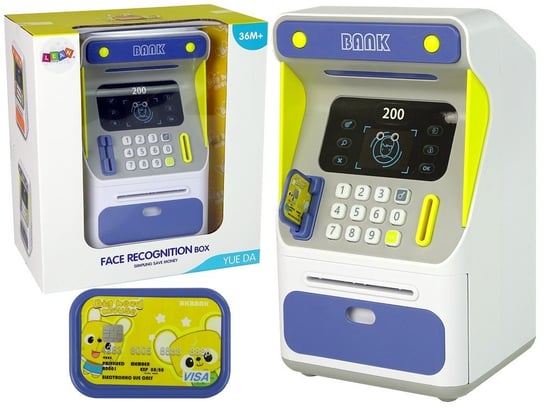 Bankomat Skarbonka Czujnik Rozpoznawania Twarzy Pin Oszczędzanie Niebieski Lean Toys