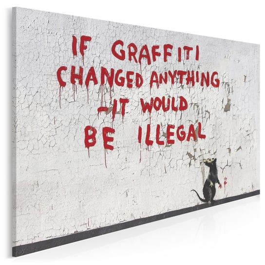 Banksy - If graffiti changed anything - nowoczesny obraz na płótnie - 120x80 cm VAKU-DSGN Nowoczesne obrazy