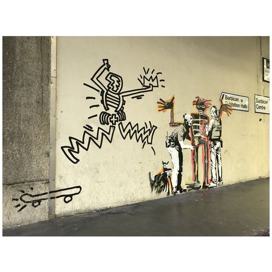 Banksy in Honor of a Basquiat Exhibition 60x80 Legendarte