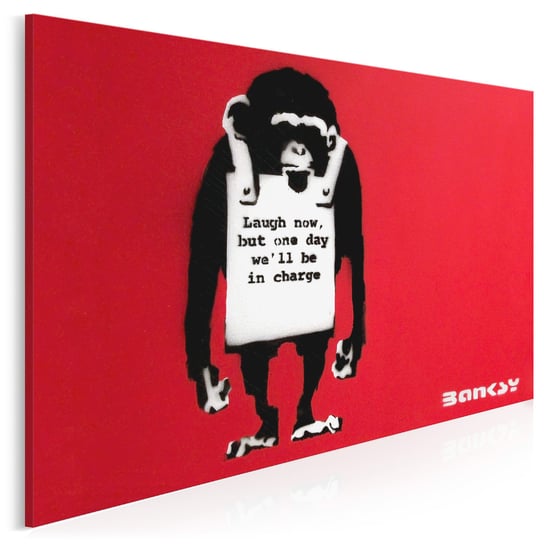 Banksy - Małpa - nowoczesny obraz na płótnie - 120x80 cm VAKU-DSGN Nowoczesne obrazy