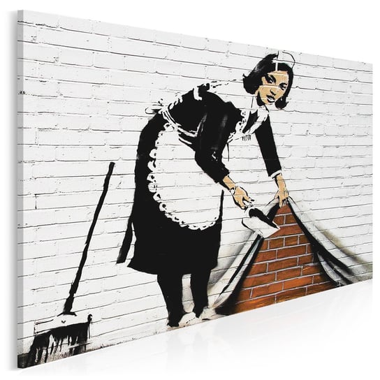 Banksy - Pokojówka - nowoczesny obraz na płótnie - 120x80 cm VAKU-DSGN Nowoczesne obrazy