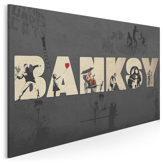 Banksy - Street art - nowoczesny obraz na płótnie - 120x80 cm VAKU-DSGN Nowoczesne obrazy