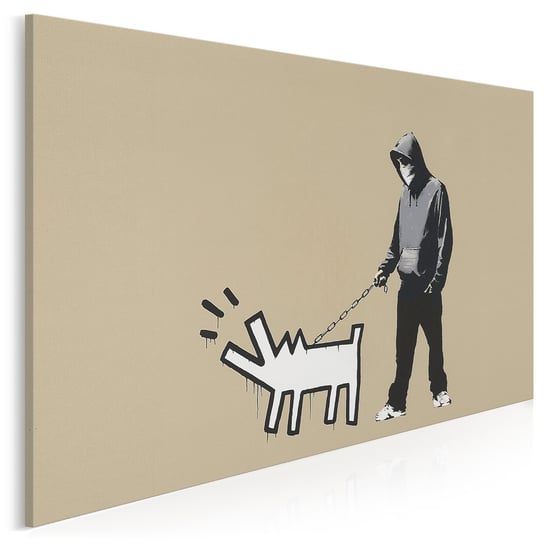Banksy - Szczekający pies - nowoczesny obraz na płótnie - 120x80 cm VAKU-DSGN Nowoczesne obrazy
