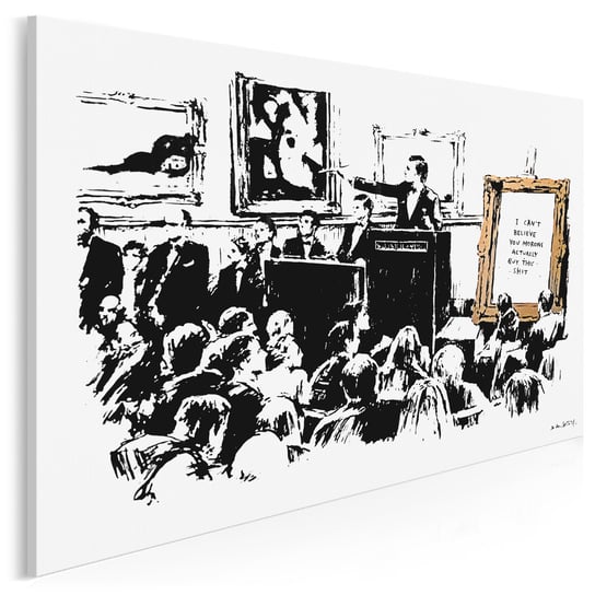 Banksy - Tłum - nowoczesny obraz na płótnie - 120x80 cm VAKU-DSGN Nowoczesne obrazy
