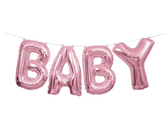 Banner z balonów, Baby, różowy Unique
