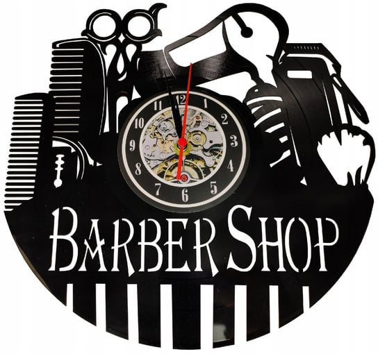 Barbershop zegar ścienny płyta winylowa fryzjerski Calissimo