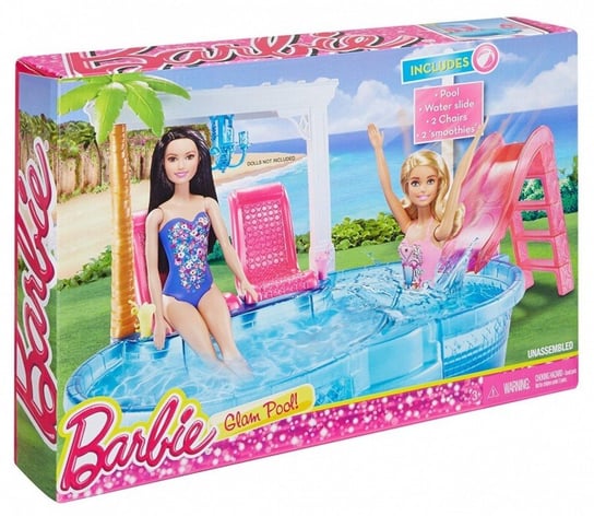 Barbie, akcesoria dla lalki Basen ze zjeżdżalnią Barbie